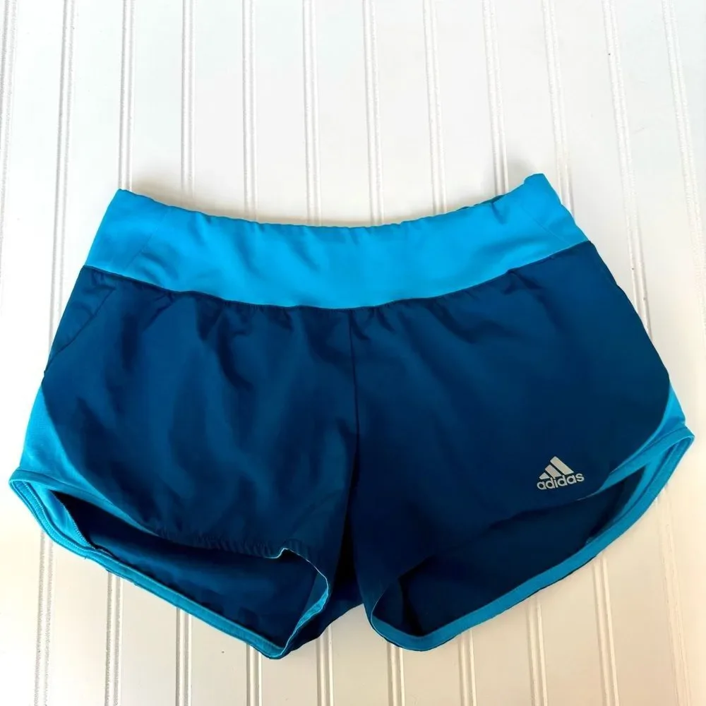 Adidas Blue Athletic Shorts Lightweight Elastic Waist